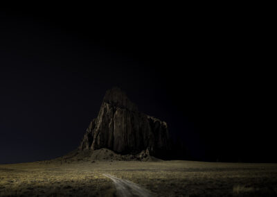 Last light illuminating the way to Shiprock