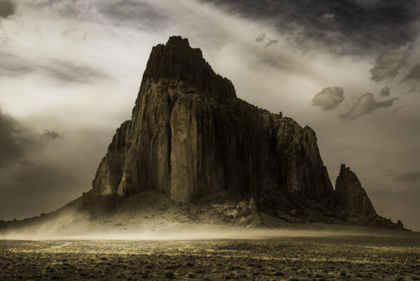 Extremely windy day at Shiprock