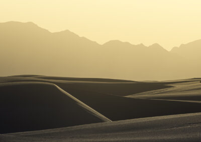 Warm and tranquil sunset at White Sands NP