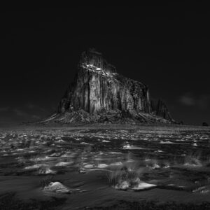 Cold morning blue hour light at Shiprock