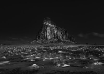 Cold morning blue hour light at Shiprock