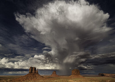 Monsoon explosion over the mittens of Monument Valley