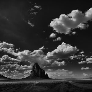 Dirt roads leading to Shiprock