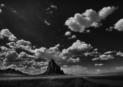 Dirt roads leading to Shiprock