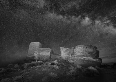 The ancient Wukaki dwelling under the Milky Way umbrella at Wupatki Nation Monument