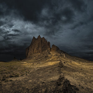 Storm approaching Shiprock