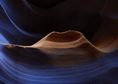 Warm and cool light in the lower Antelope Canyon