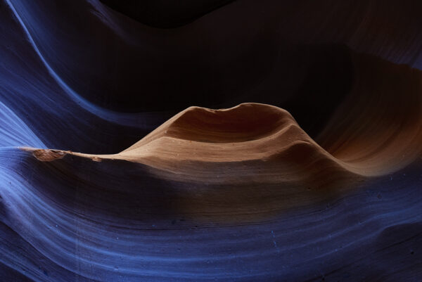 Warm and cool light in the lower Antelope Canyon