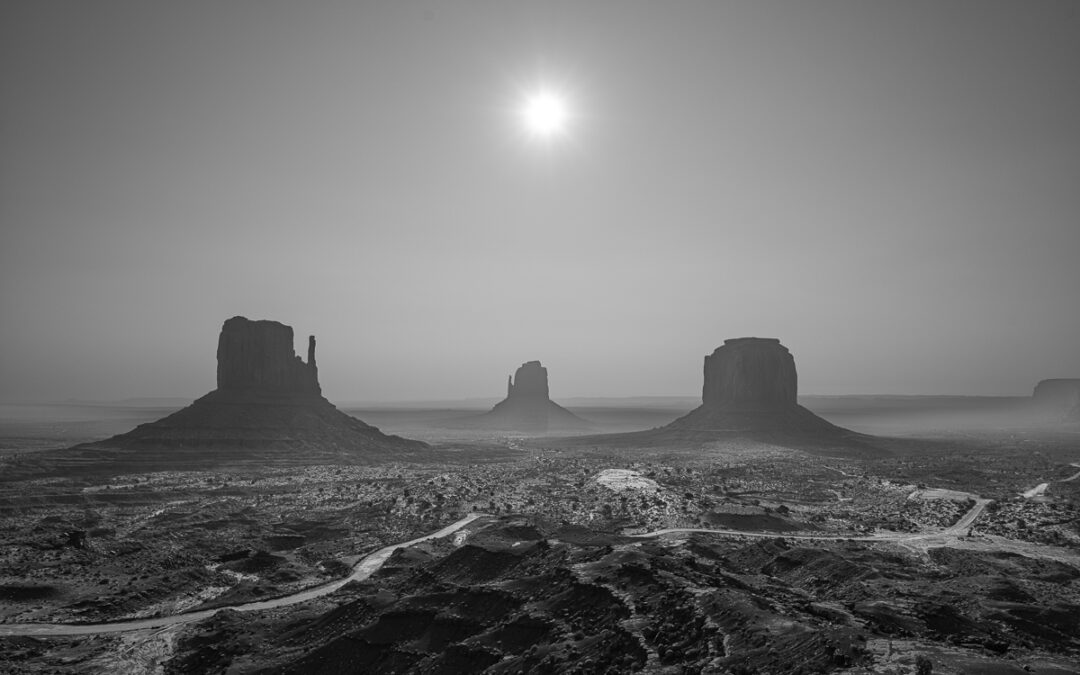 Smokey sunrise at Monument Valley