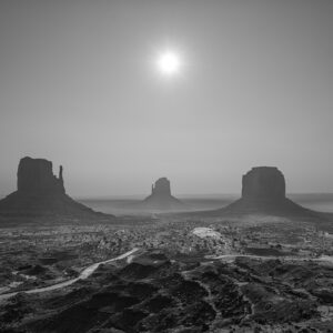 Smokey sunrise at Monument Valley