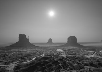 Smokey sunrise at Monument Valley