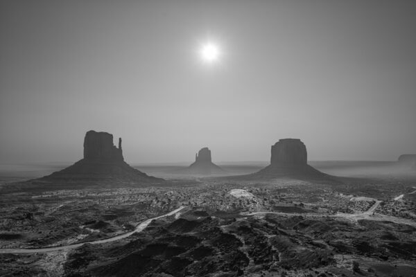 Smokey sunrise at Monument Valley