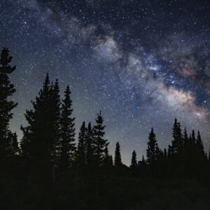 Milky Way on a clear cool summer night high in the Rocky Mountains in Colorado