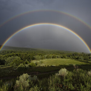 Glorious rainbow after a summer monsoon storm in New Mexico